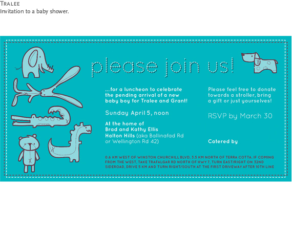 Tralee : An invitation to a baby shower.